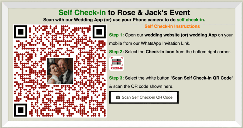 Self Check-in QR Code display